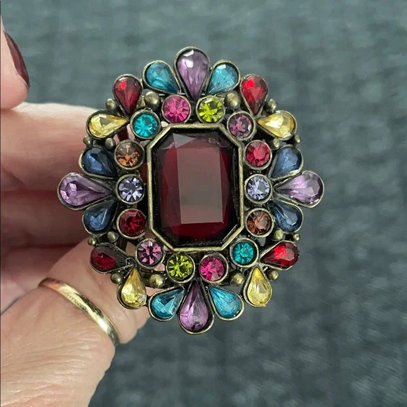 Multicolor Gemstone Bracelet and Ring Set - Picture 3 of 9